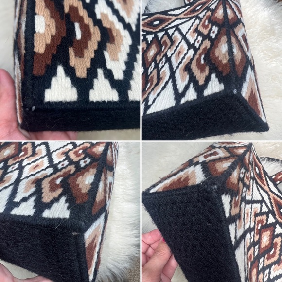 Vintage hand woven and stitched southwestern diamond print yarn handbag purse - Picture 4 of 16